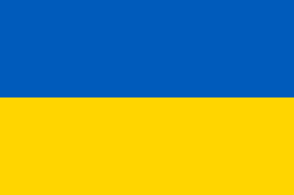 niebiesko biała flaga Ukrainy