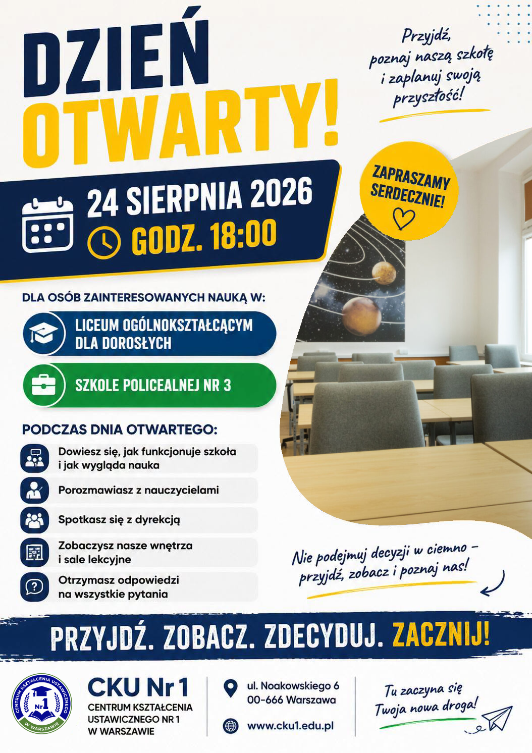 Grafika informująca o dniu otwartym dnia 24 sierpnia.